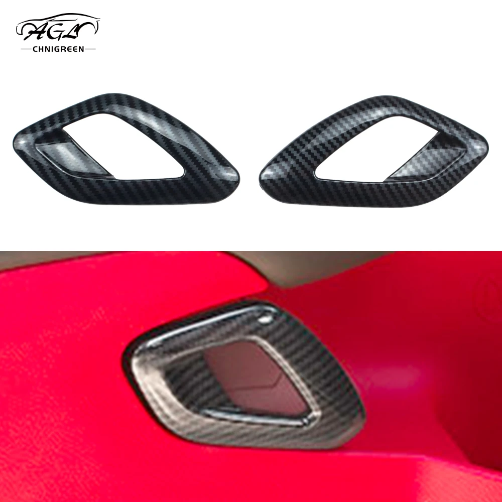 2pcs Red or Carbon Fiber Color Inner Door Handle Cover Trim Accessories for Dodge Challenger 2015-2020