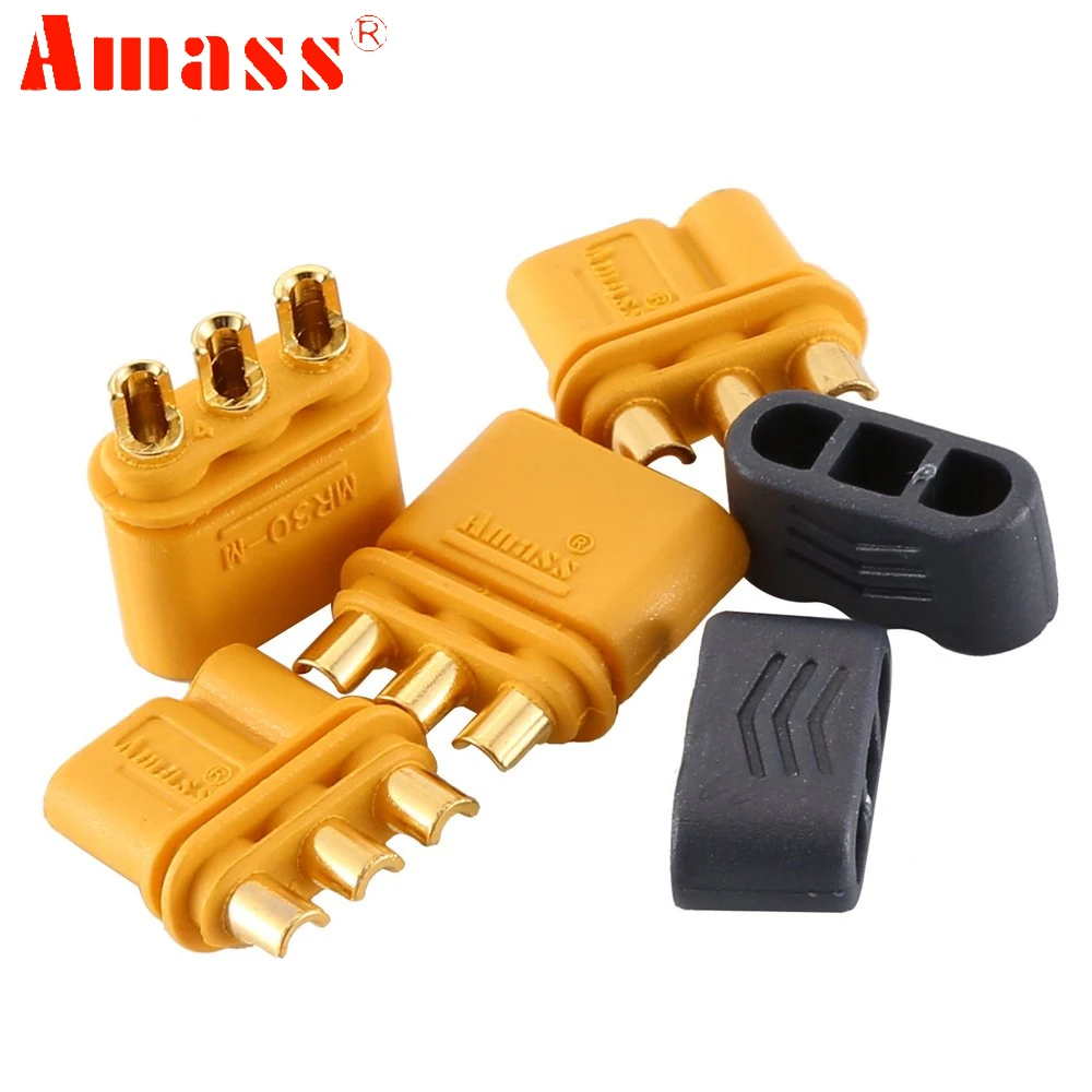 5pair/lot  Amass MR30 MR 30 Female Male Bullet Connector Plug With Sheath For RC Lipo Battery ESC Car Quadcopter Accessories