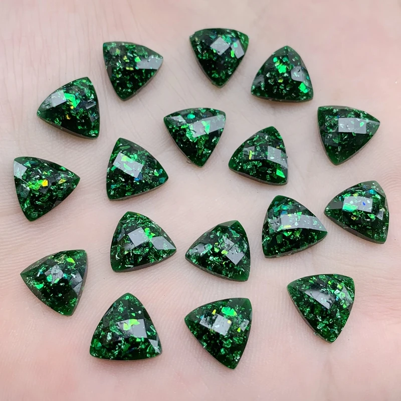 Dark Green Crystals Rhinestones 10mm Trim Flat Back Stones Resin Beads for DIY Wedding Dress Decoration 120pcs -Y251