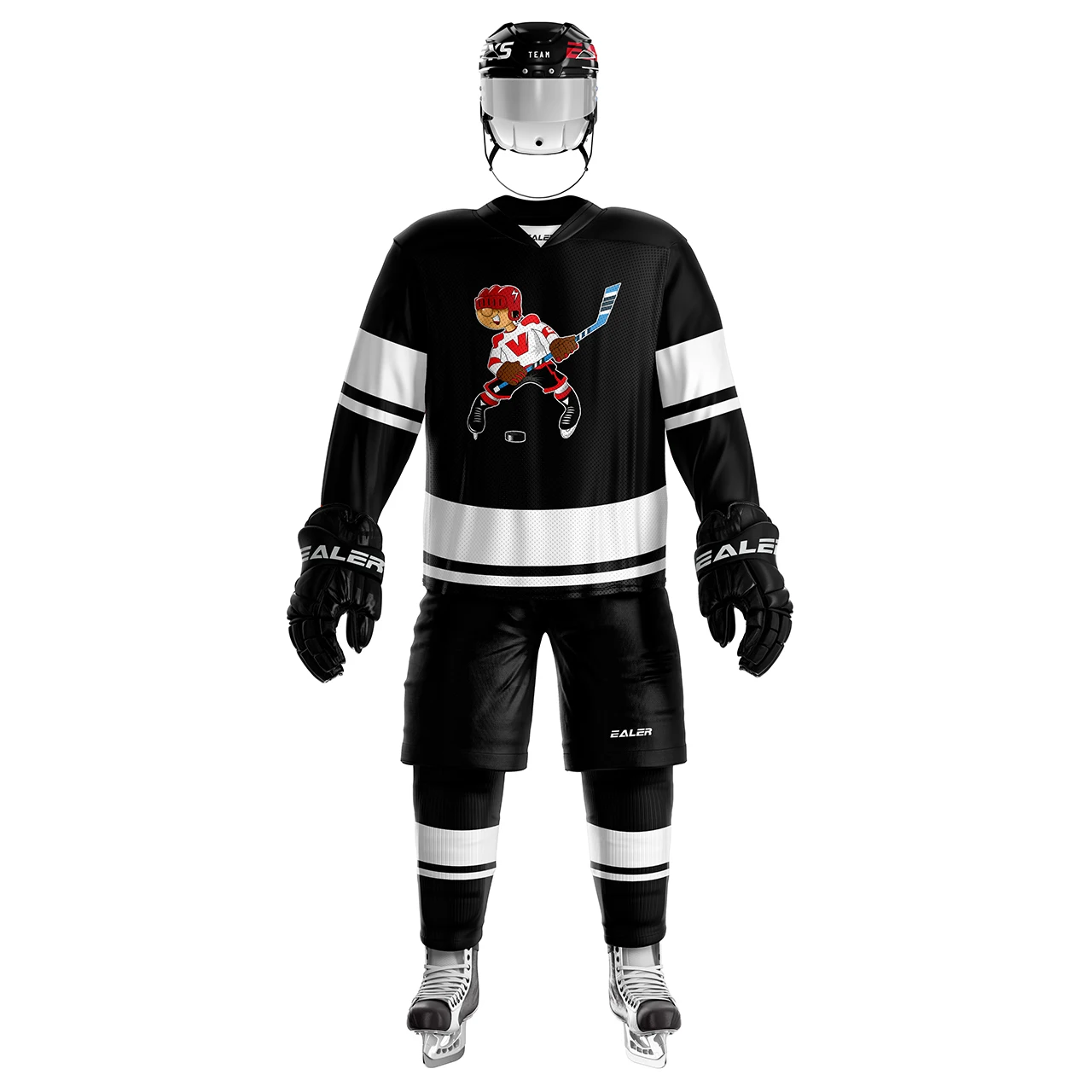 H400 series high-quality light and thin breathable black personalized ice hockey practice jersey & large street shirt-all sizes