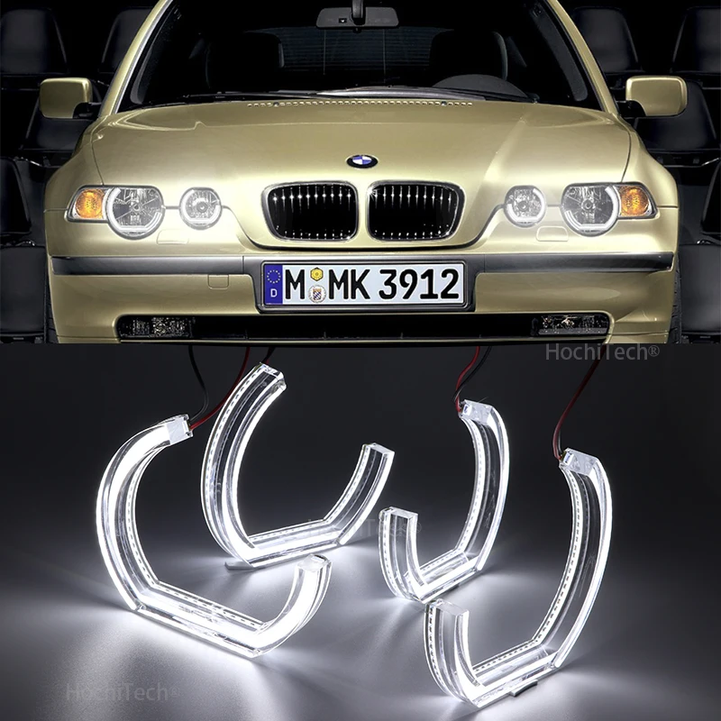 DTM LED Angel Eyes For BMW 3 Series E46 Compact 2001 2002 2003 2004 2005 DTM type crystal  car light fittings modification