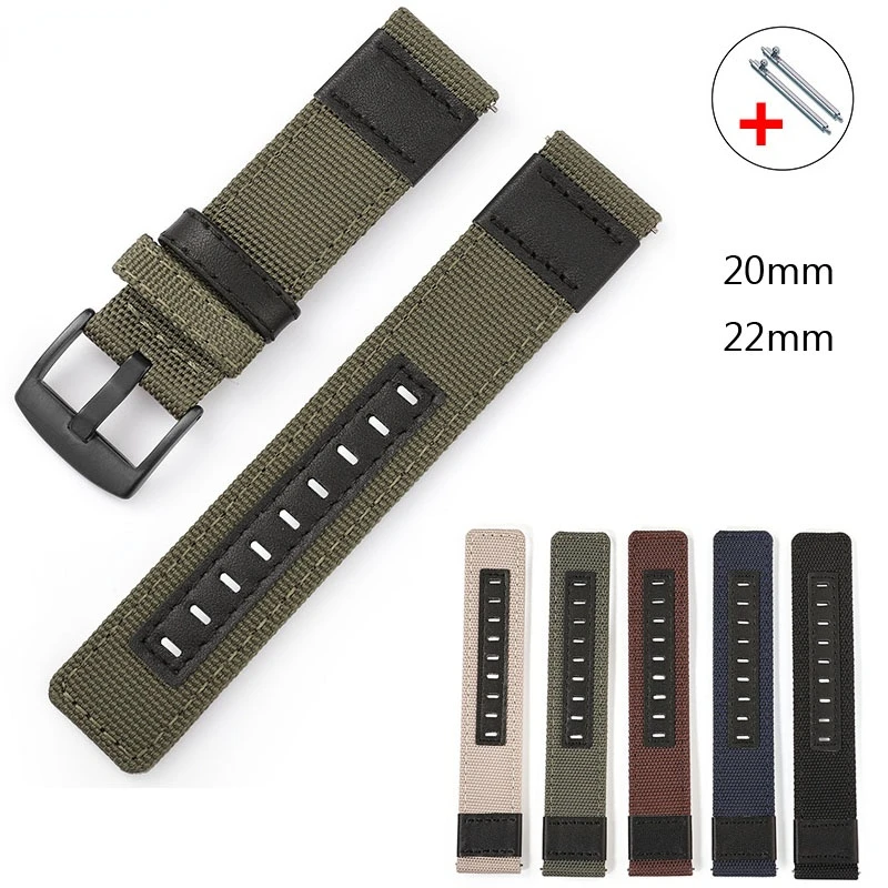 

20mm 22mm Quick Release Watchband For Samsung Galaxy Watch 3 45mm 41mm Active2 Gear S3 Nylon Strap Galaxy Watch 46mm 42mm Band