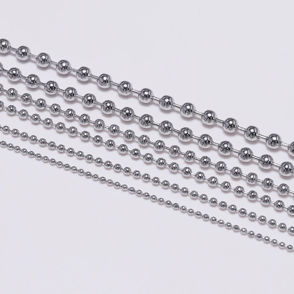 5 m/partia ze stali nierdzewnej metalowa kula łańcuszki z koralików dla DIY naszyjniki komponenty do wyrobu biżuterii akcesoria Dia 1.2 1.5 2.0 2.4 3.0mm