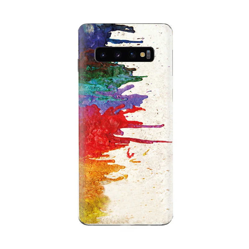 3D Colorful Watercolor Oil Paint Style Matte Skin Phone Back Wrap Sticker For SAMSUNG Note 20 S20 Ultra S10+ S9+ Note 10 Plus 9