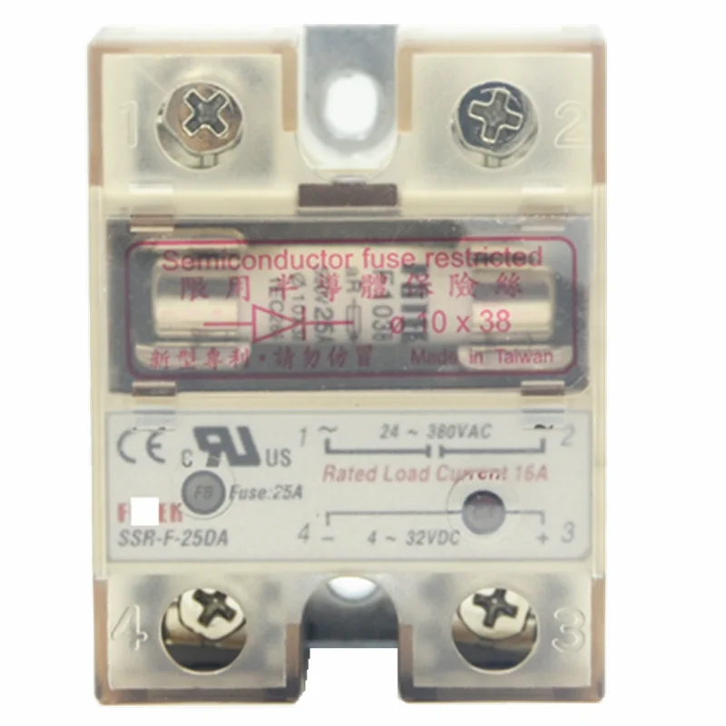 

Control solid state relay with fuse AC SSR-F-25DA DC