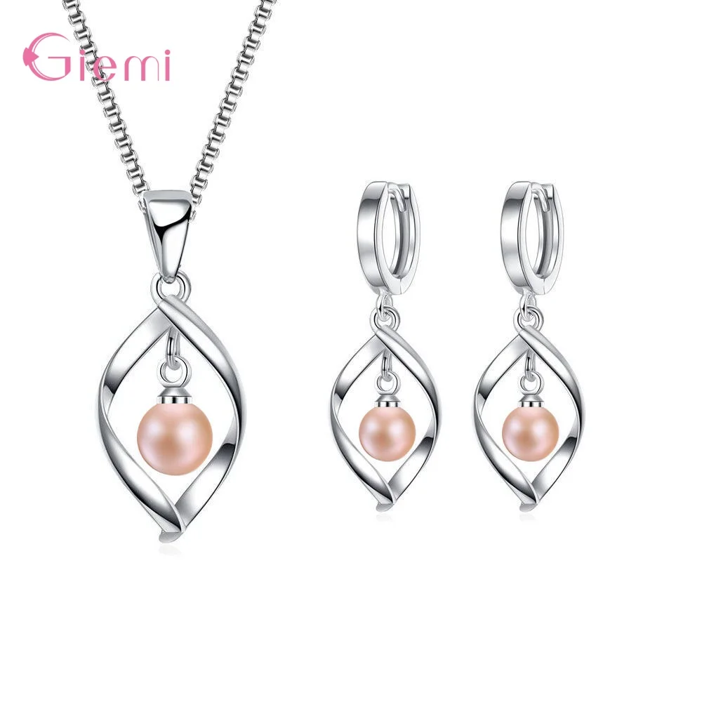 Top Rated 925 Sterling Silver  Jewelry Sets for Wedding Proposal Trendy Leaf Shape Necklace+Earrings Women Bijoux