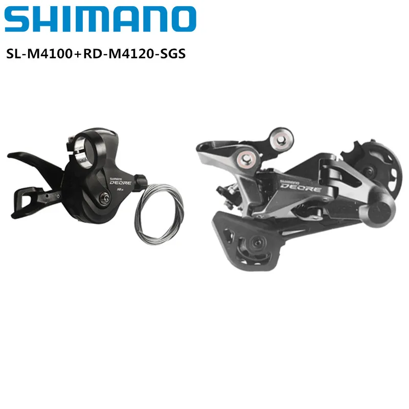 Shimano Deore M4100 Mini-Gruppe 2 x 10 V/11 V Schalthebel RD-M4120 M5120 Schaltwerk mit langem Käfig für 10 s Mountainbike-Set – Detail 3