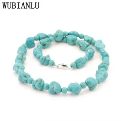 WUBIANLU New Original Green Turquoises Necklace Women Beads Natural Stone Multiple Style Energy Jewelry Jaspers Wholesale T236