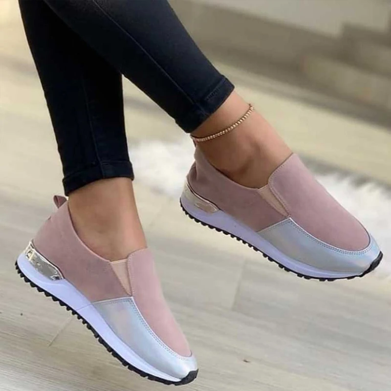 Ladies Vulcanize Shoes Sneakers Women Shoes Ladies Slip-On Solid Color Sneakers for Female Sport Mesh Casual Shoes for Women