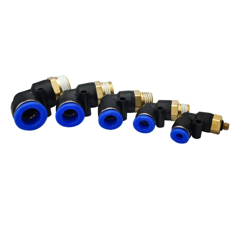 10PCS 6PCS 4PCS PL Elbow Pneumatic Fitting PL4-01 PL6-M5 PL6-01 Air Hose Pneumatic Quick Release Connector Air Fittings