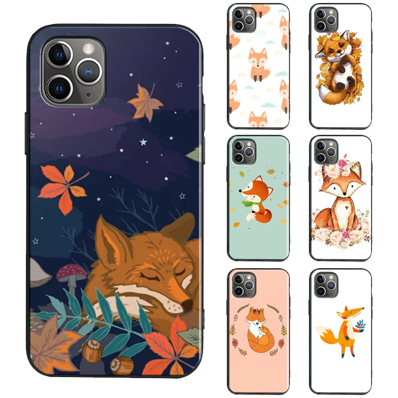 Red Fox Pattern Case For iPhone 11 14 13 Pro Max SE 2020 6S 8 7 Plus X XR XS Max 12 Pro Max mini Phone Cover