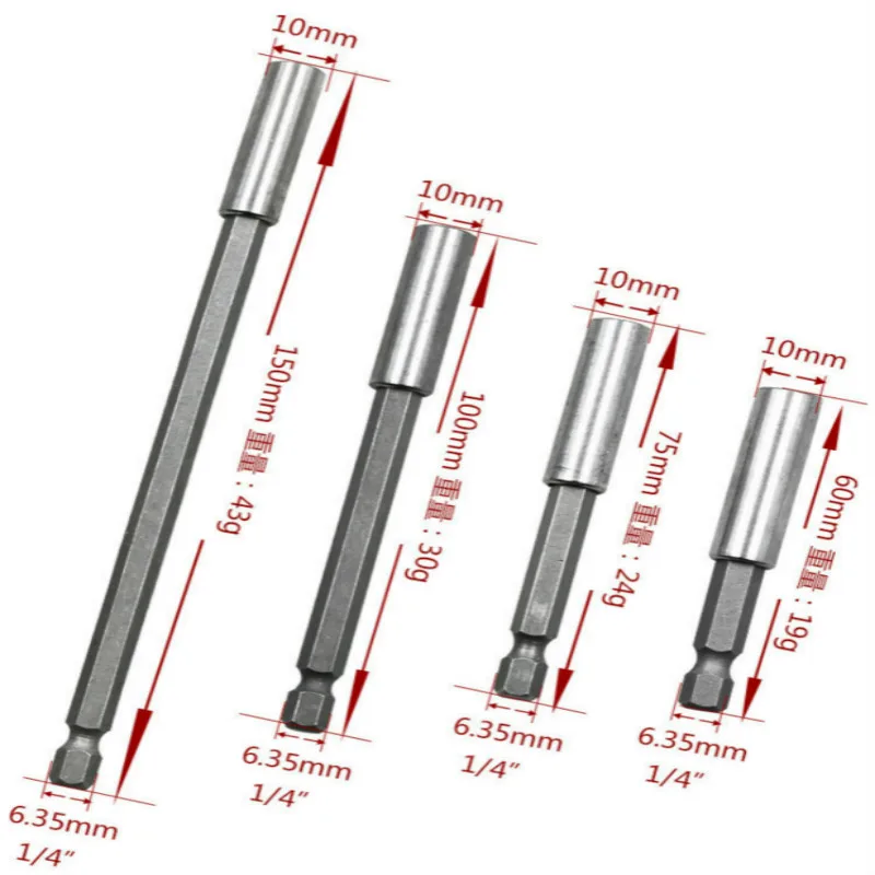 1/3PC 1/4 Inch Hex Bit Tip Holder Screwdriver Bit Extension Bar screwdriver lengthening shank nail screw driver drill bit holder