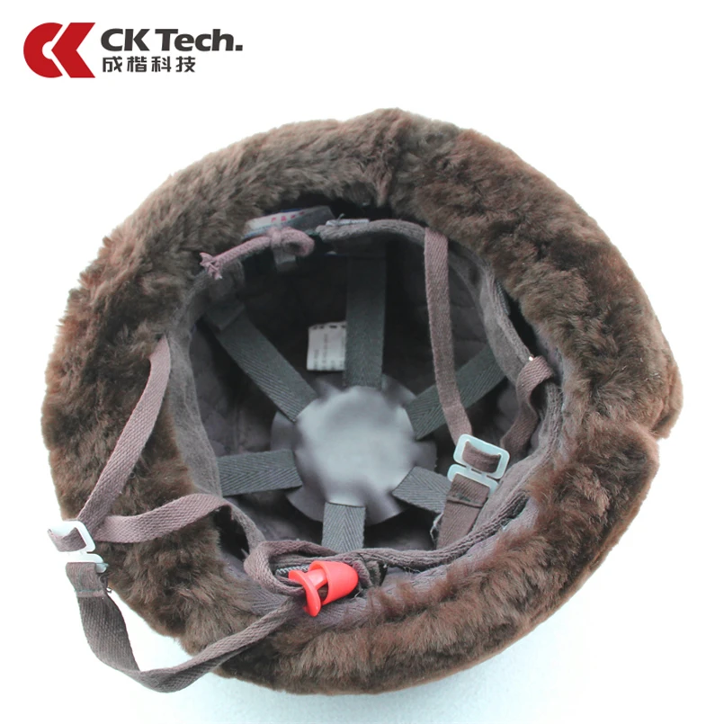 CK Tech.Cold-proof Safety Helmet GRP Construction Electrician Helmets Labor Warm Winter Work Hat Leather Sheep Shears Cap