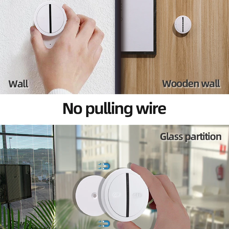 Wireless Light Switch Remote Control Switch ON/OFF for Hotel Home 433M Wiring-free Waterproof Wall Push-button Switches