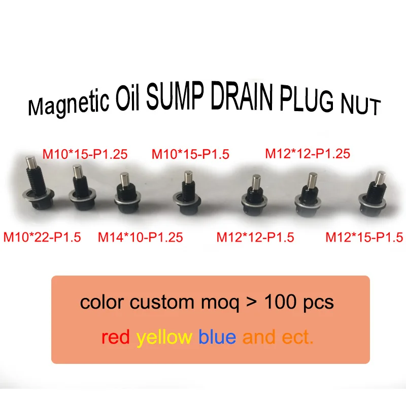 M8 M10 M12 M14 M16 M18 Aluminum Magnetic Oil Drain Bolt Oil Sump drain plug nut Oil Drain Plug Magnetic