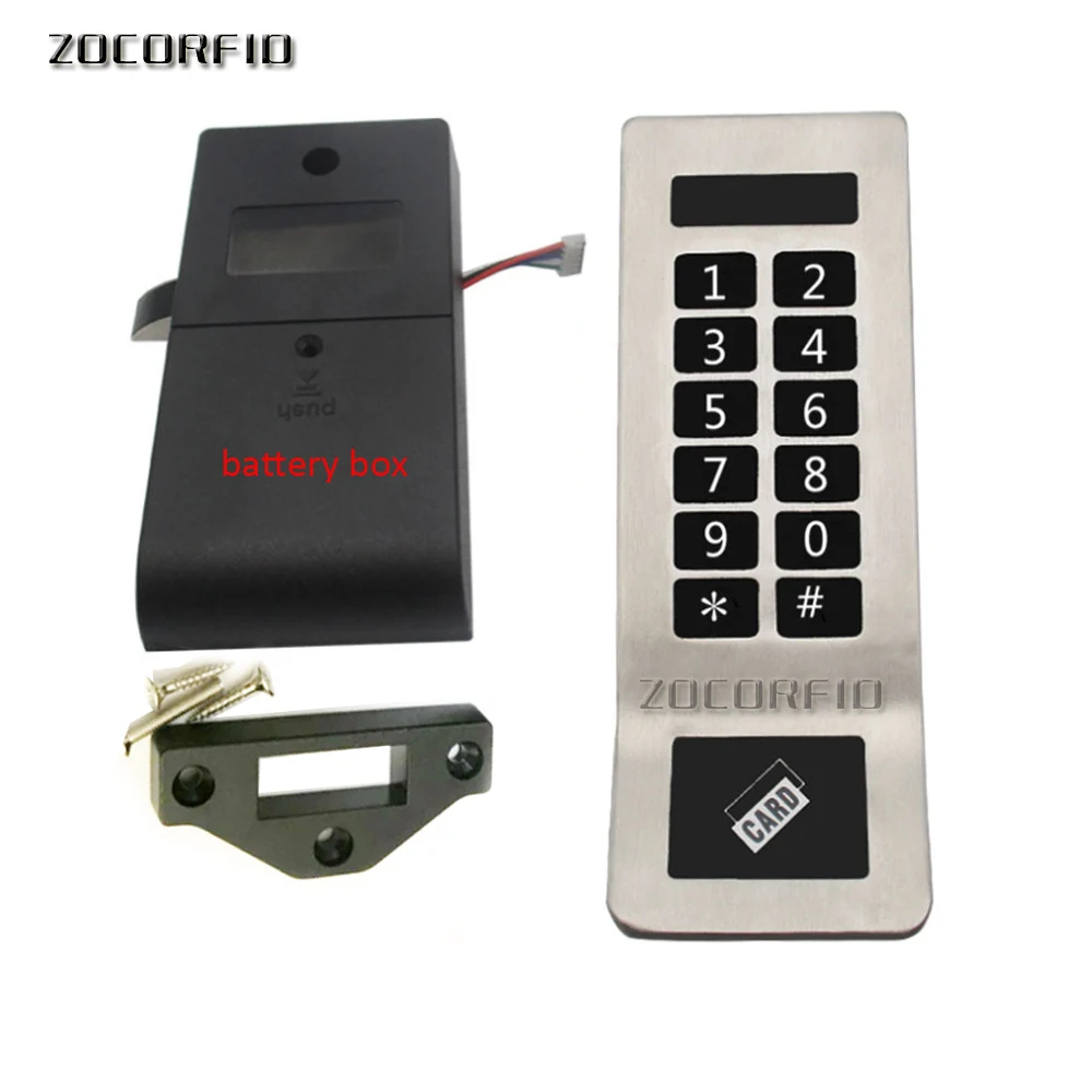 Stainless steel Panel Digital Electronic RFID& Password Keypad Number Cabinet Door Code Lock with PULLER