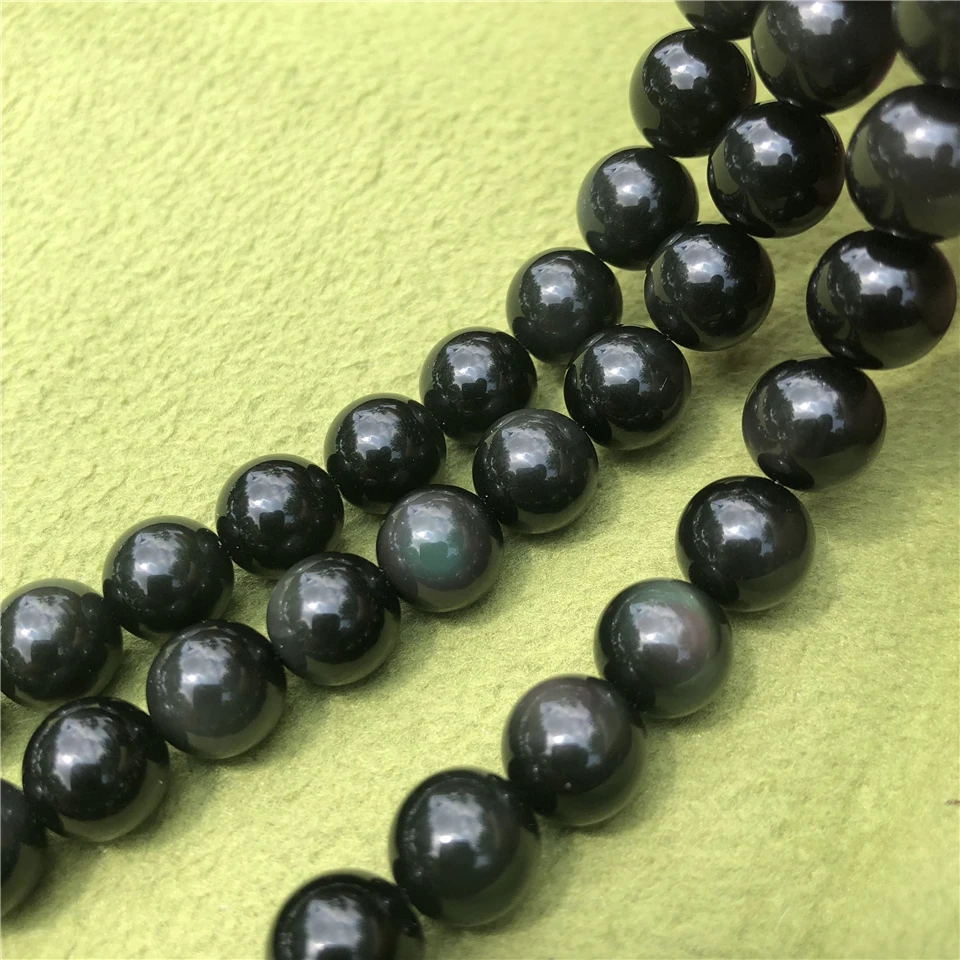 Colorful Rainbow Obsidian Beads 6-18mm Round Natural Loose Stone Diy Bracelet