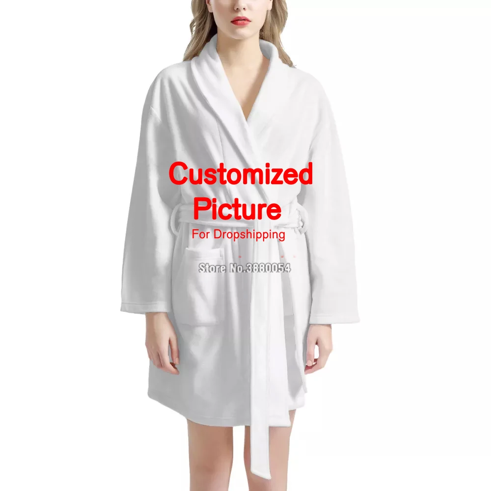 Ladies Winter Set Bathrobe Cotton Home Wear Girl Night Gown Thermal Pajamas Long Sleeve Women Can Be Customized Design Name Logo