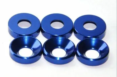 20 Stück M2 M3 M4 M5 M6 Aluminium bunt eloxiert Senkkopfschraube Unterlegscheiben Dichtung rot/grau/tiefblau/schwarz/lila