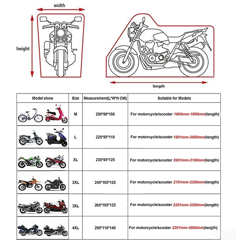 Motorcycle Cover Waterproof Moto Accessorie For honda pcx 2019 suzuki burgman 400 honda hornet 600 yamaha bws 125 honda xr 400