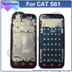 For CAT S61 Front Frame Middle Frame LCD Frame With Sim Card Slot Tray+Side Buttons Parts Replacement