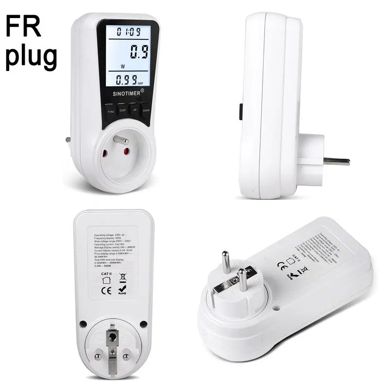 EU UK US BR Plug Power Meter Energy kWh Consumption Digital Wattmeter Watt Analyzer Monitors Measuring Outlet Electricity Socket