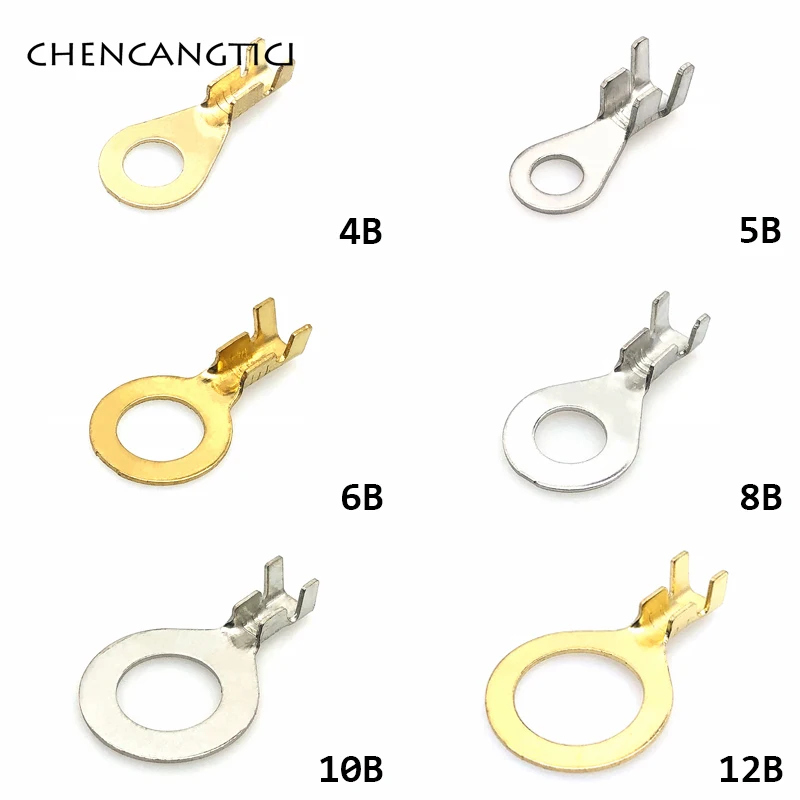 20 Stuks Auto Splices Draad Ring Ronde Terminal Krimpen Losse Pins Terminals Tab Koper Opening Neus End