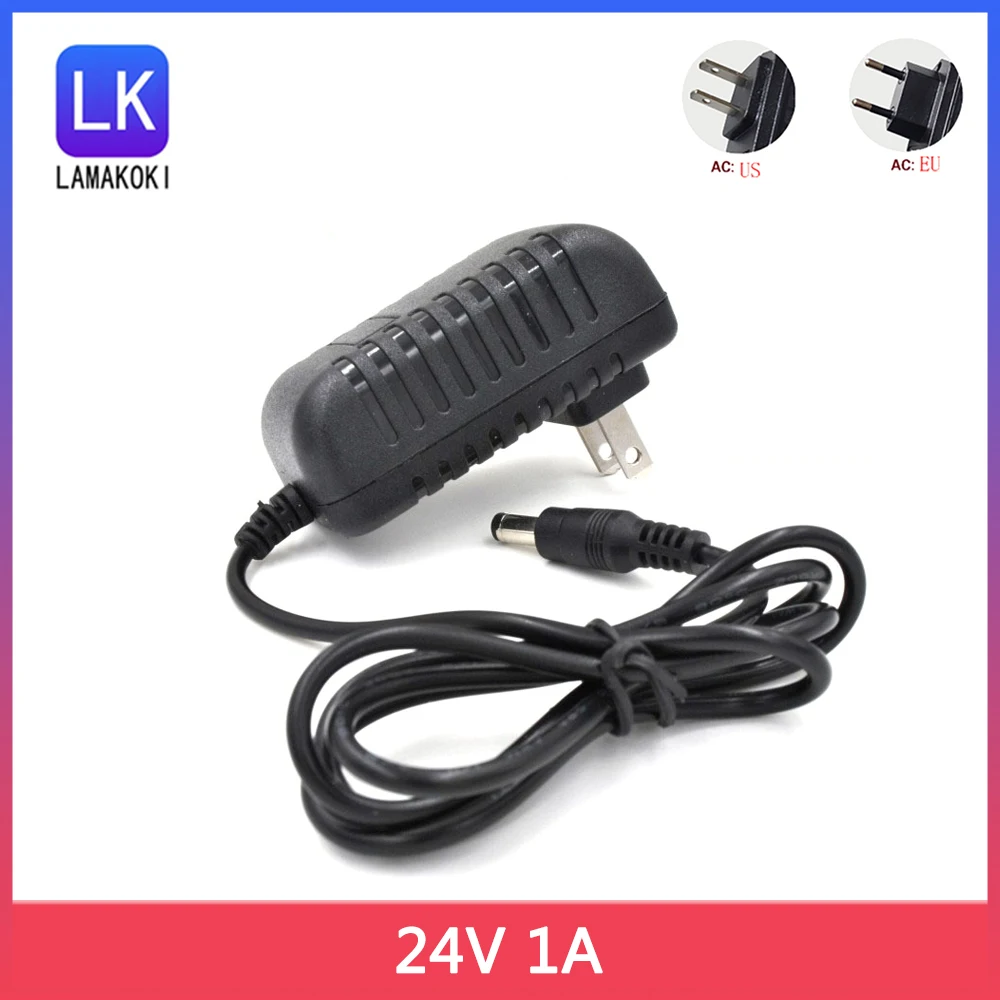 AC 110V 220V Converter DC 24V 1A 1000MA Power 5.5mm*2.5/2.1mm Server Power Supply Adapter EU US Plug