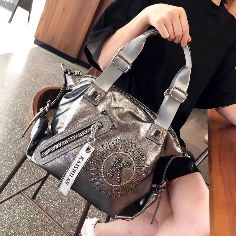 Diamond Designer Luxury Handbags Fashion Rhinestone K Letter Asymmetric Crossbody Bags For Women Brand Multipurpose Shoulder Bag