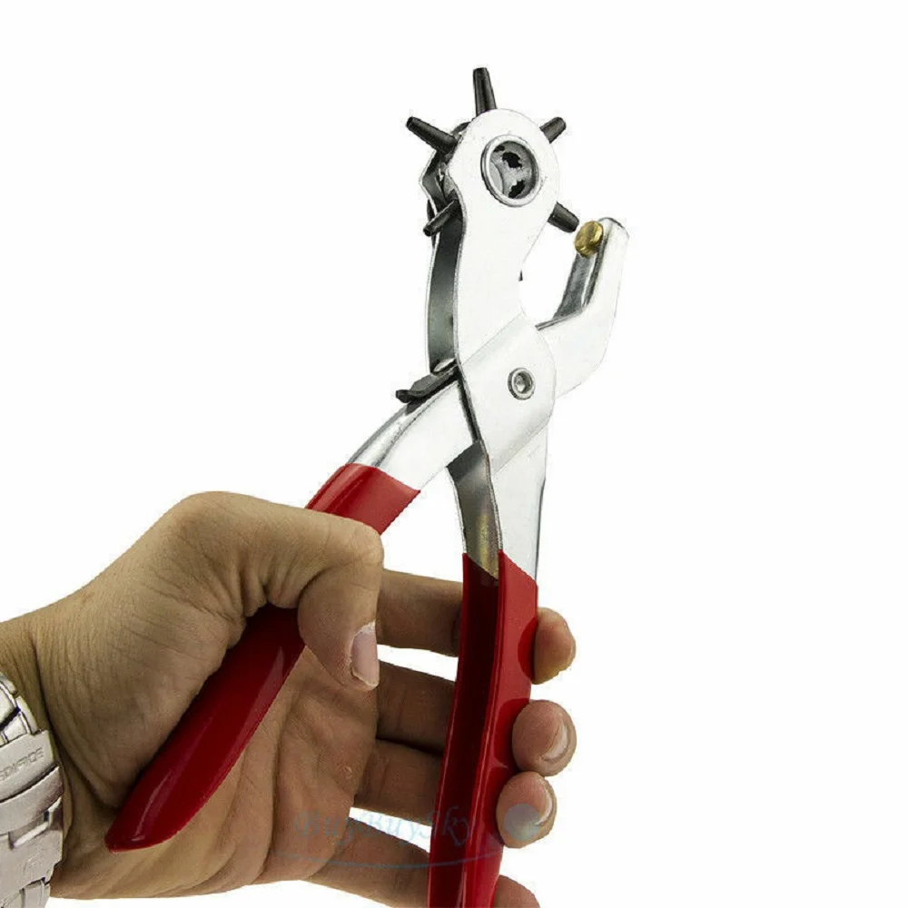 6ขนาด9 "Heavy Duty หนังรู Punch Hand Plier หลุม Revolving เจาะ