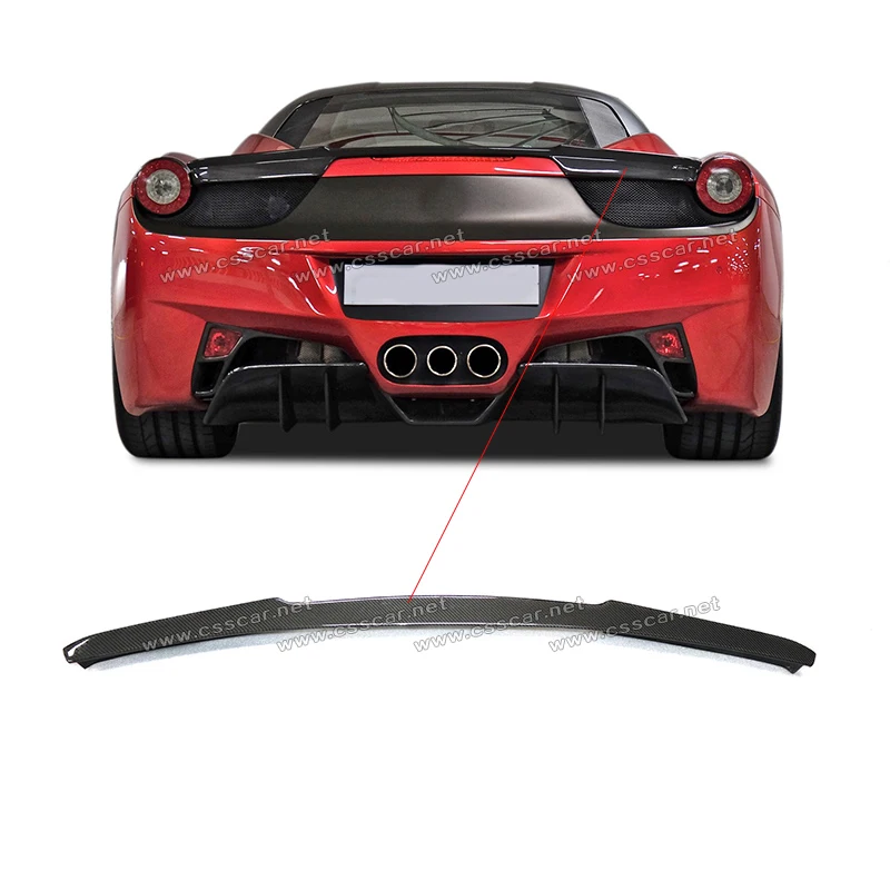 

For Ferrari 458 V Style Carbon Fiber Rear Spoiler Body Kits Auto Refit Rear Wing For 458 Car Styling