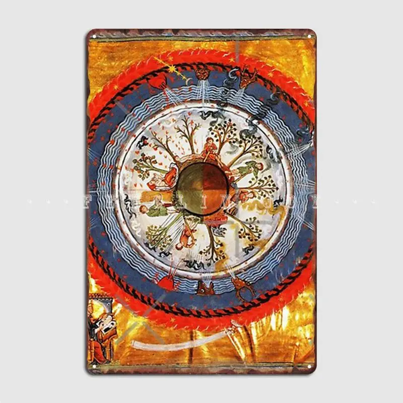 High Resolution The Cycle Of The Seasons Hildegard Of Bingen Metal Sign Cave Pub Design Painting Décor Tin Sign Posters