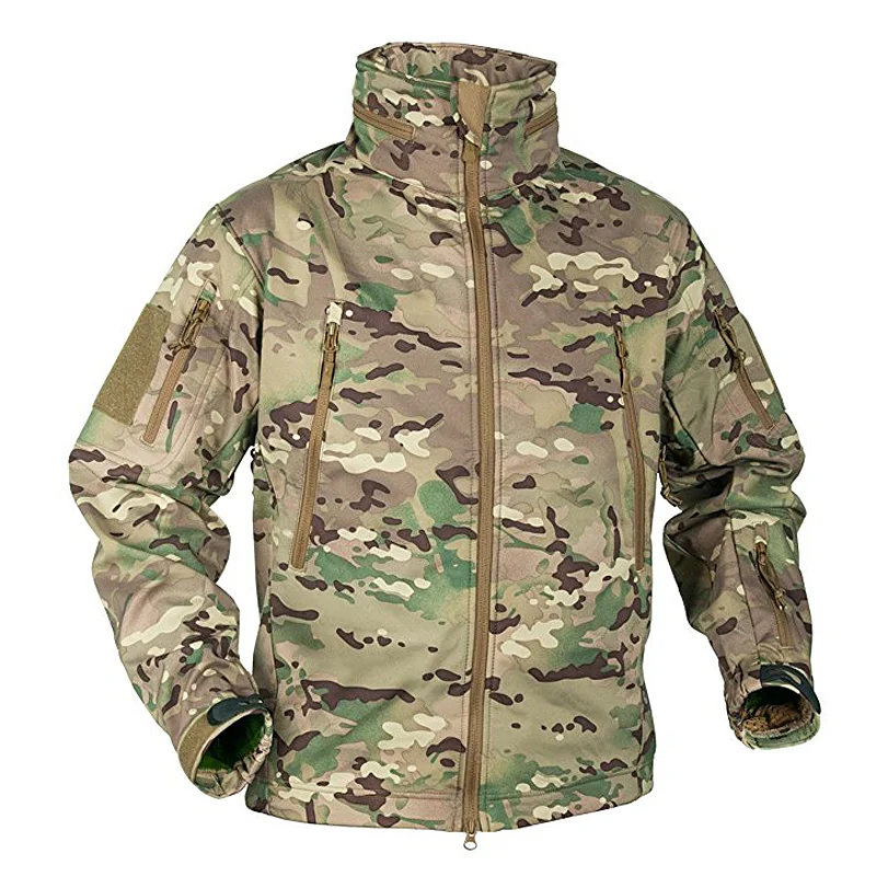 Winter Fleece Jacket Men Soft Shell Tactical Waterproof Camouflage Coat  Clothing Multicam Windbreakers