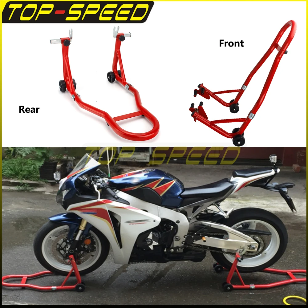 

Universal Motorcycle Wheel Lift Stand Tire Full Set Front Wheel And Rear Frame For Honda Kawasaki BMW Motorbike Shop