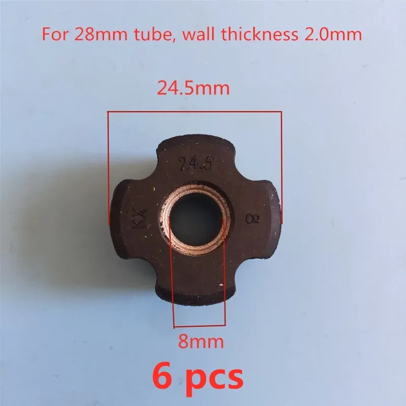 Buje de rodamiento de aceite del eje de la desbrozadora, diámetro exterior de 22,5mm/23,5mm/24,5mm/25,5mm, diámetro interior de 8mm, tubo de 26mm / 28mm
