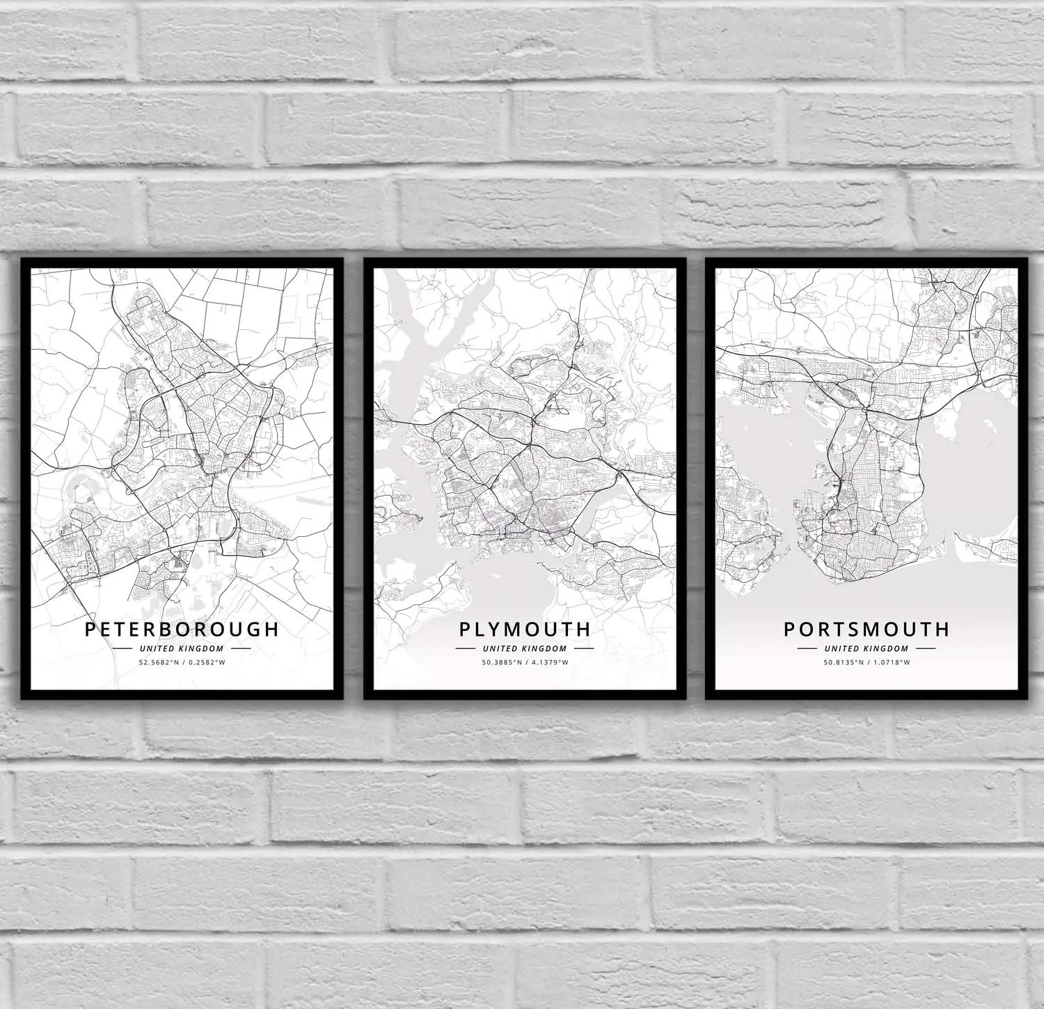 

Peterborough Plymouth Portsmouth Preston Reading Rotherham Sheffield Southampton Southend-On-Sea United Kingdom Map Poster