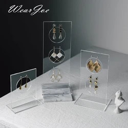 Semplice Acrilico Trasparente Jewelry Display Orecchini a pendaglio Del Basamento Verticale Del Supporto Ear Studs Piercing Stoarge Mostra Rack Fotografia Puntelli