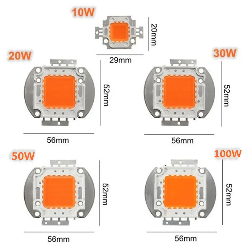 Imagem -04 - Led Full Spectrum Plant Grow Chip Módulo de Lâmpada de Alta Potência Luz de Inundação 400840nm 10w 20w 30w 50w 100w Pcs