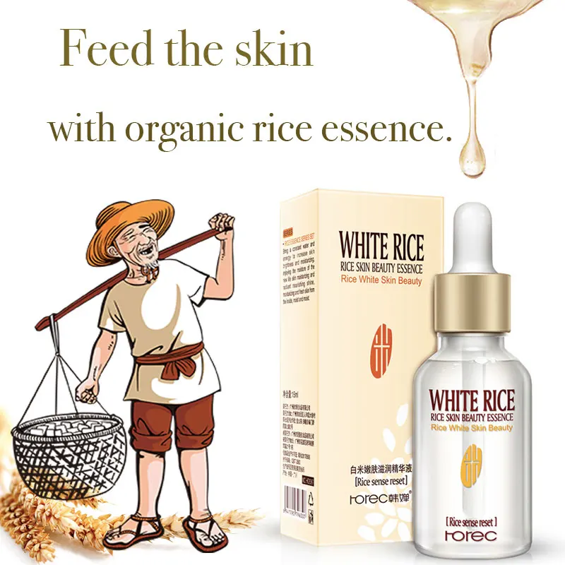 collagen white rice skin whitening serum facial moisturizing essence liquid  Nourishing skincare suero facial skin care