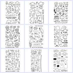 Clear Transparent Stamps Otter Sloth Koala Elephant Rabbit Piggy Fauna Fall Pumpkin Ghost Halloween Element DIY Craft Paper 2020