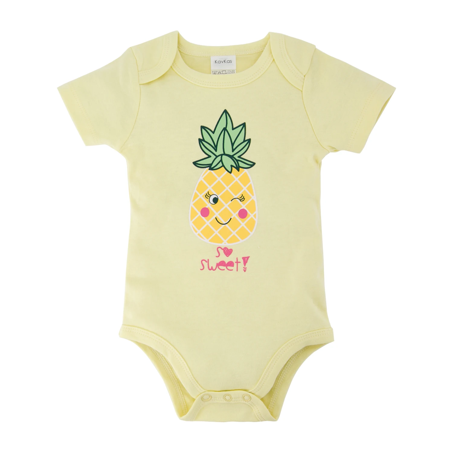 

Cartoon Ananas Baby Bodysuit Newborn Boy Girl Clothes Romper New Born Short Sleeve Onesie Cotton Unisex Body Pour Bebe Playsuits