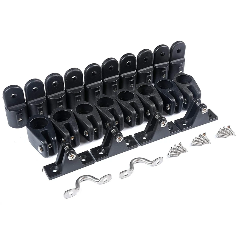 24Pcs/Set Universal Nylon Marine Boat Canopy Cover Bimini Top Deck Hinge Jaw Slide Eye End Fitting Hardware DIY Tool