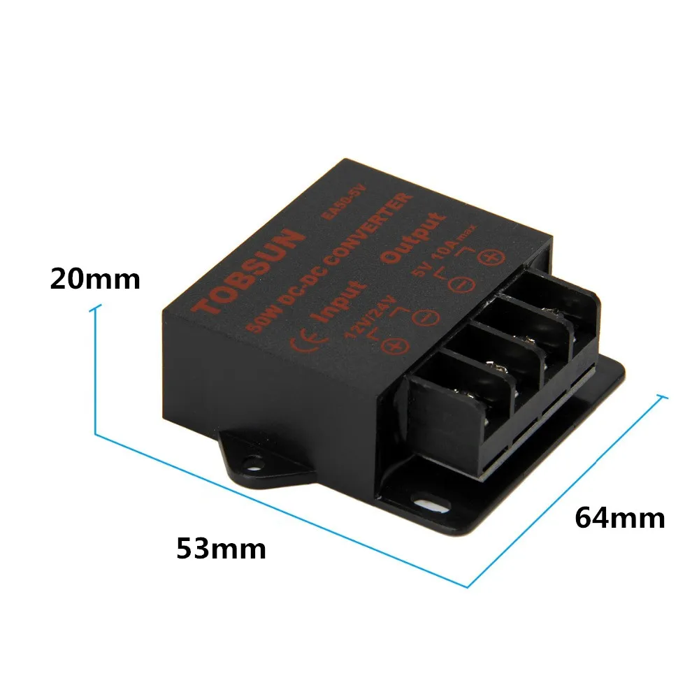 12V 24V to 5V 10A 50W DC DC Converter Transformer Voltage Regulator Reducer Step Down Buck Module Car Solar TV LED Power Supply