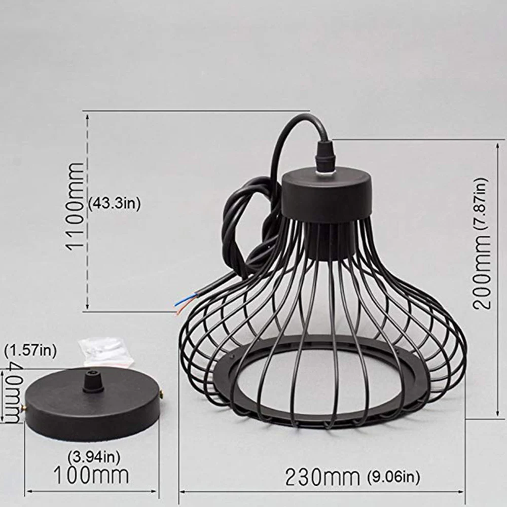 Metal Down Light Iron Flush Mount Retro Ceiling Down Light Pendant Lamp E27 Black Walkway Kitchen Home Decor Fixture