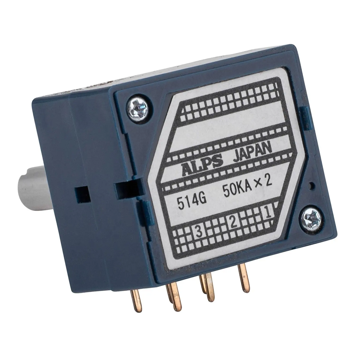 ALPS - Potenciômetro de volume de filme de carbono tipo 27 duplo 10k 20k 50k 100k (2X3 pés) alça redonda de 25 mm