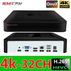 Enregistreur vidéo de sécurité NVR 4K, H.265, 8/9/10/16/32ch, détection de mouvement, ONVIF P2P, 1080p/3MP/4MP/5MP/6MP/8MP/4K NVR