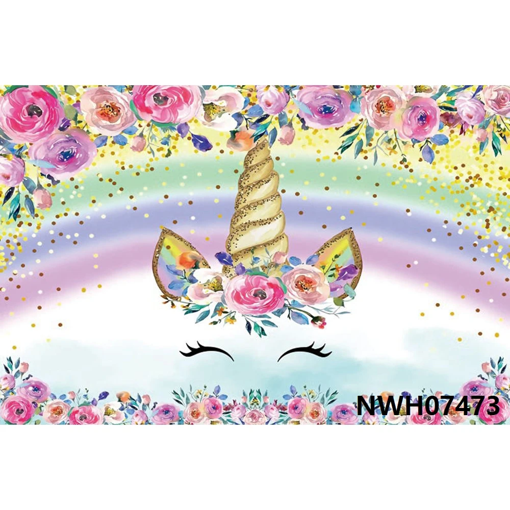 Nitree Kỳ Lân Phông Nền Rainbow Hoa Mây Sơ Sinh Cho Bé Gái 1st Sinh Nhật Vincy Nền Chụp Ảnh Photophone