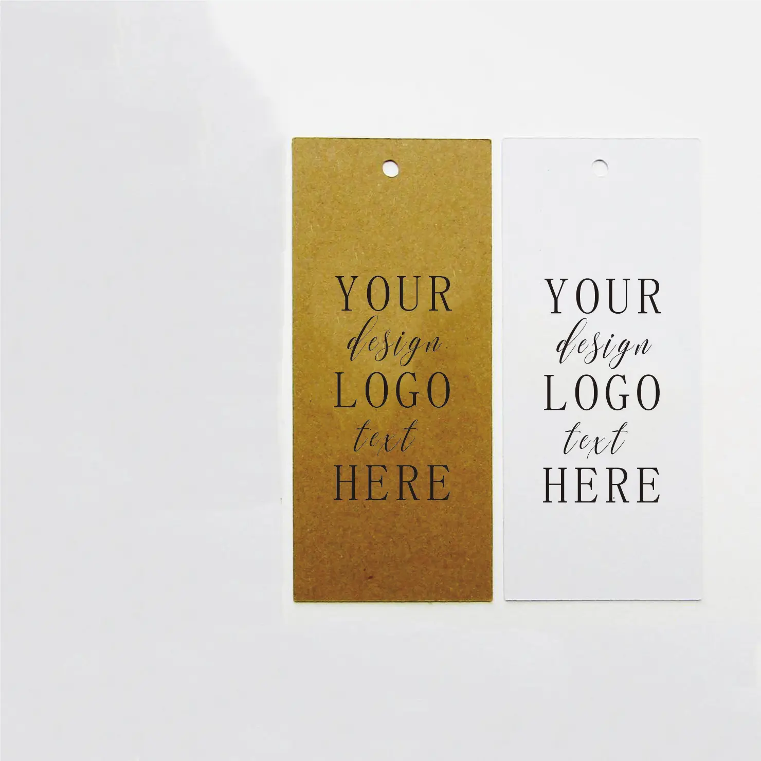 Customised Business Tags You Logo Here Swing Tag Small Bag Tags Clothing Hang Tags Jute thread Long Rectangle Made To Order