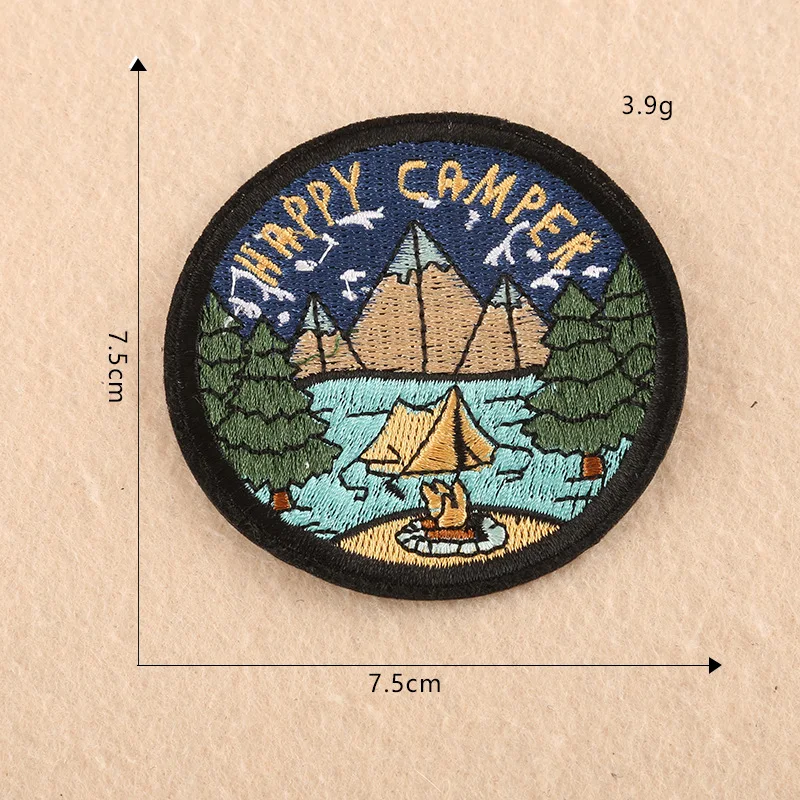 Wagon Camping tent patch wholesale Round embroidery badge natural scenery  kitchen knife Station clothing accessories