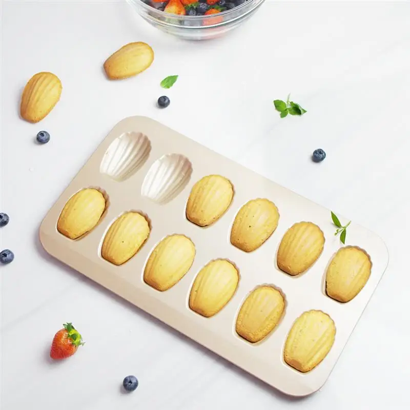 Stainless Steel Cake Mould Muffin Madeleine Pan 12-Cavity Madeleines Cake Baking Pans Tray Shell Shaped Mold Nonstick